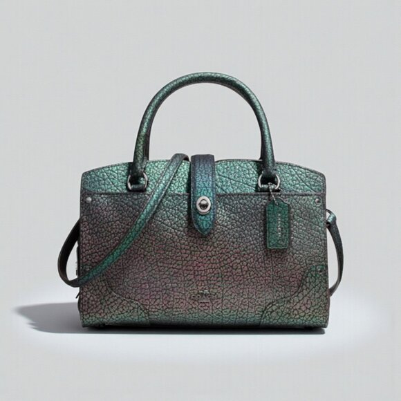 Coach Handbags - Coach Mercer 24 Hologram Iridescent Leather Satchel Crossbody NWT AUTHENTICATED